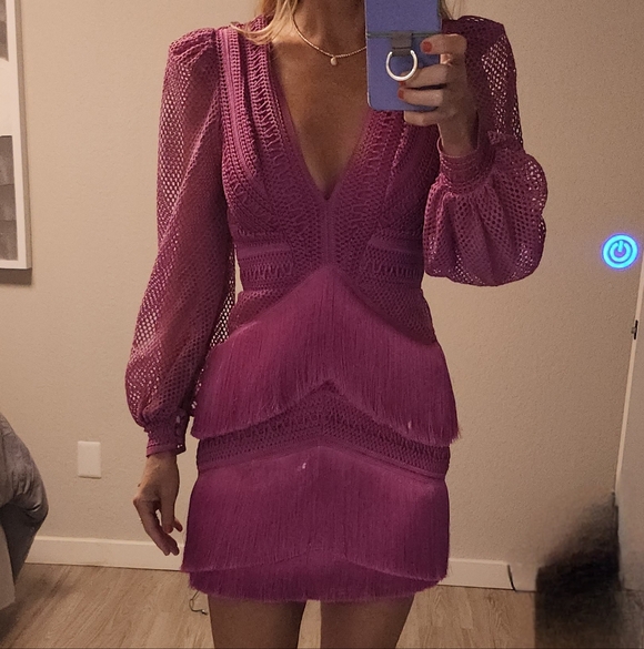 PatBO Long Sleeve Fringe Mini Dress - Picture 13 of 13